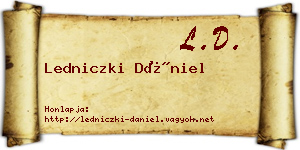 Ledniczki Dániel névjegykártya